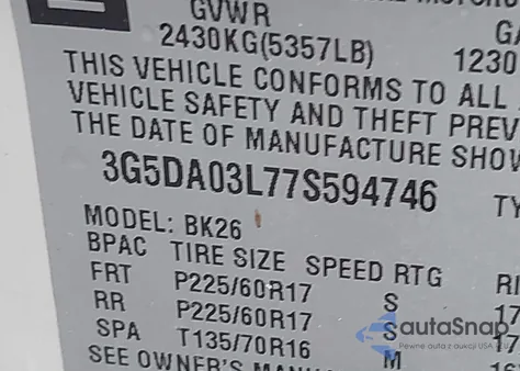 2007 Buick Rendezvous Cx from USA, damaged, VIN 3G5DA03L77S594746